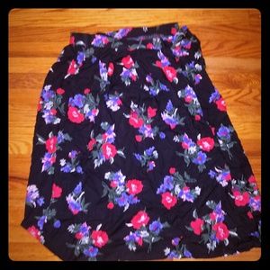 High waisted vintage floral skirt